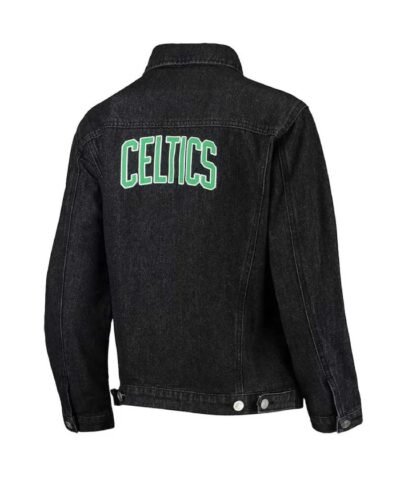 Boston Celtics Black Denim Button-Up Jacket