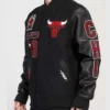 Chicago Bulls Animal Varsity WoolLeather Black Jacket