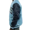 Chicago Bulls Carolina Full-Snap Varsity Satin Blue Jacket