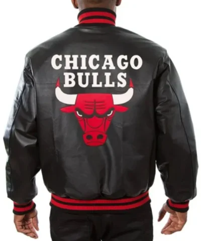 Chicago Bulls Black Varsity Leather Jacket