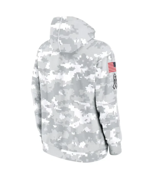 Kansas City Chiefs Arctic Camo 2024 Nike Salute to Service Club Pullover GreyHoodie