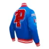 Shop Philadelphia 76ers Mashup Classic Rib Full-Snap Satin Royal Jacket