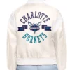 Printed Logo Charlotte Hornets Varsity Full-Snap Satin Jacket