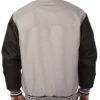 Calgary Flames Gray Full Snap-Tab Varsity Jackets Back