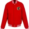 Calgary Flames Red Varsity Wool Jackets