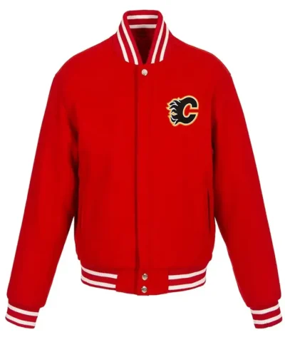 Calgary Flames Red Varsity Wool Jackets