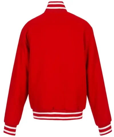 Calgary Flames Red Varsity Wool Jackets Back