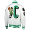 Boston Celtics Mash Up White Satin Jacket