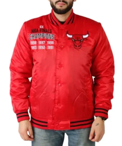 Shop 6X NBA Finals Champions Chicago Bulls Full-Snap Satin Jacket