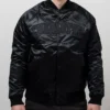 Shop Charlotte Hornets Black Tonal Full-Snap Satin Jacket