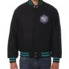 Charlotte Hornets Varsity Black Wool Full-Snap Jacket