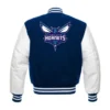 Charlotte Hornets Blue and White Varsity Jacket