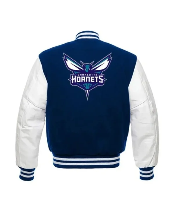 Charlotte Hornets Blue and White Varsity Jacket