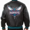 Charlotte Hornets Black Varsity Leather Jacket
