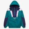 Charlotte Hornets Teal Half-Zip Pullover Hooded Jacket