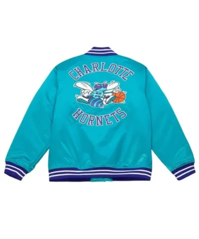 Charlotte Hornets Heavyweight Aqua Satin Jacket