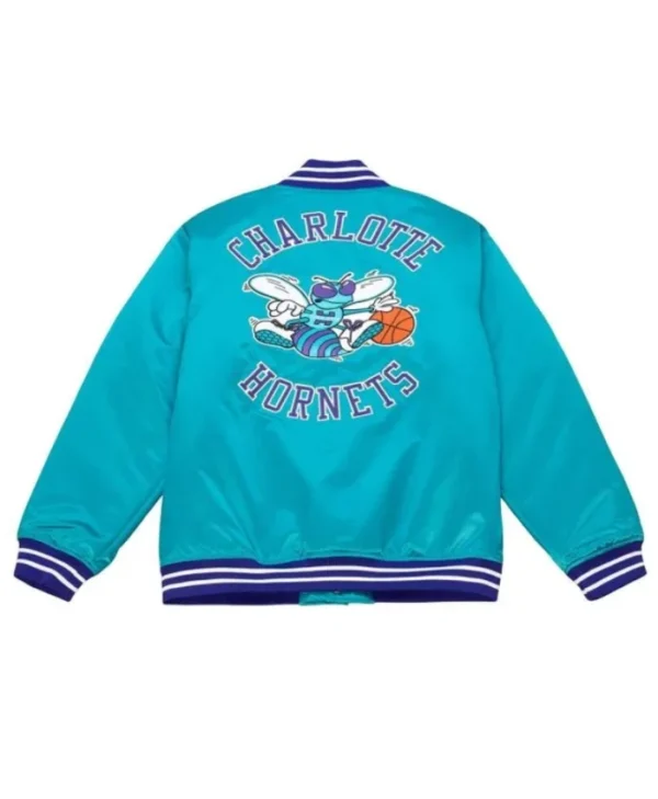 Charlotte Hornets Heavyweight Aqua Satin Jacket