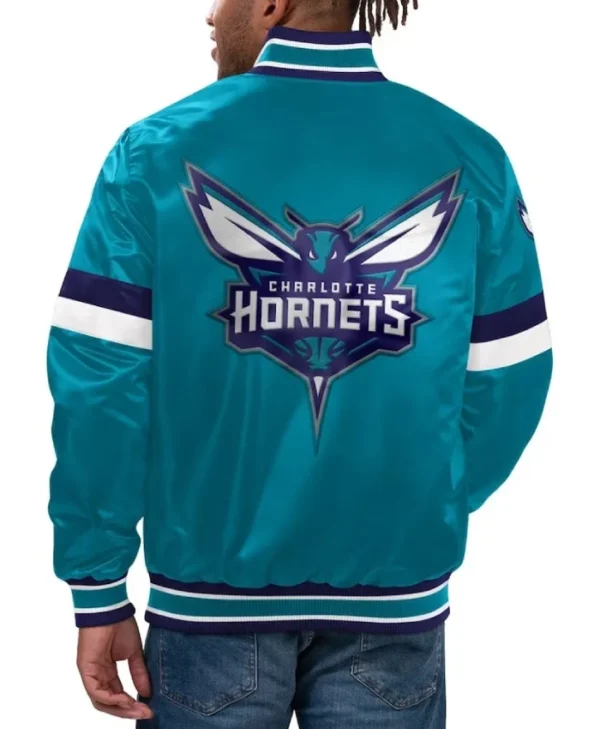 Home Game Charlotte Hornets Teal Satin Jacket