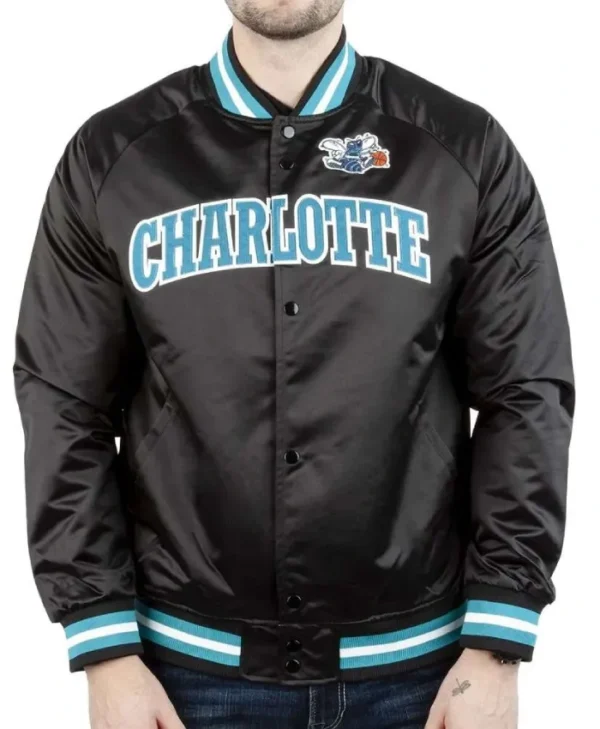 Charlotte Hornets Lightweight Teal Satin Jacket