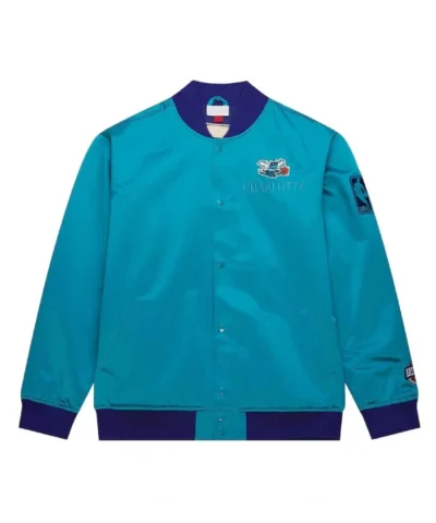 Shop Charlotte Hornets OG 3.0 Lightweight Full-Snap Satin Teal Jacket
