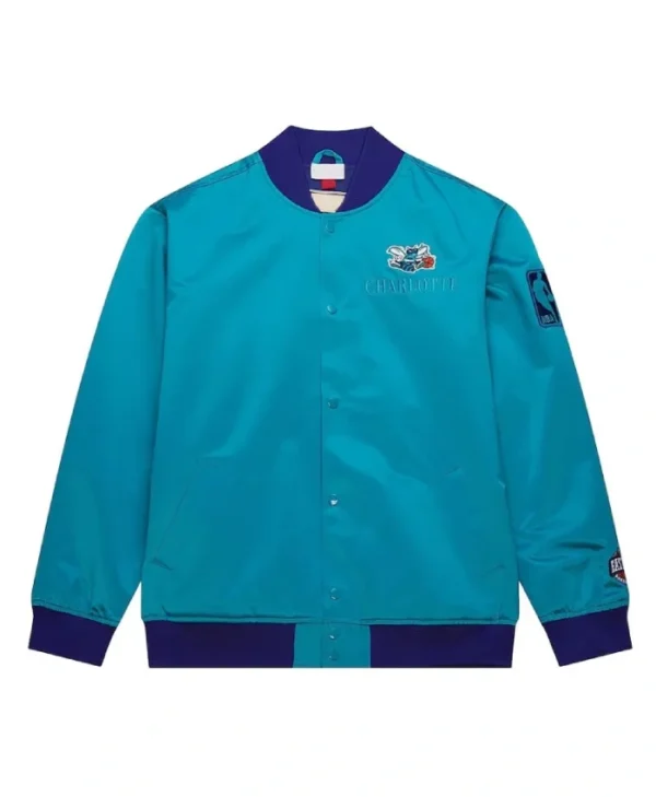 Shop Charlotte Hornets OG 3.0 Lightweight Full-Snap Satin Teal Jacket