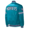 Charlotte Hornets Slider Teal Satin Varsity Jacket