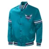 Charlotte Hornets Slider Teal Full-Snap Satin Jacket