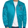 Charlotte Hornets Stitch Applique Teal Satin Jacket on Sale