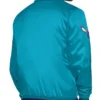 Charlotte Hornets Stitch Applique Full-Snap Teal Varsity Satin Jacket