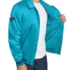 Charlotte Hornets Stitch Applique Teal Satin Jacket