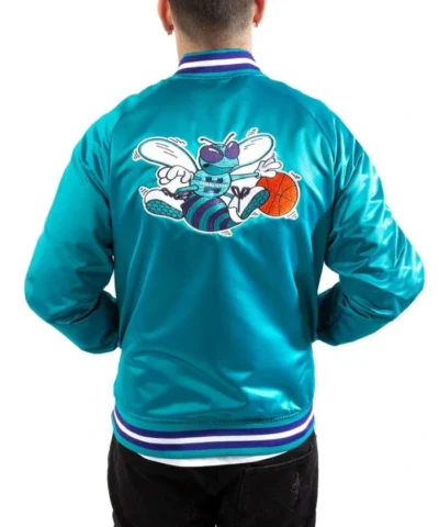 Charlotte Hornets Lightweight Black Satin Jacket