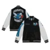 Charlotte Hornets Team Origins Full-Snap Satin BlackWhite Varsity Jacket