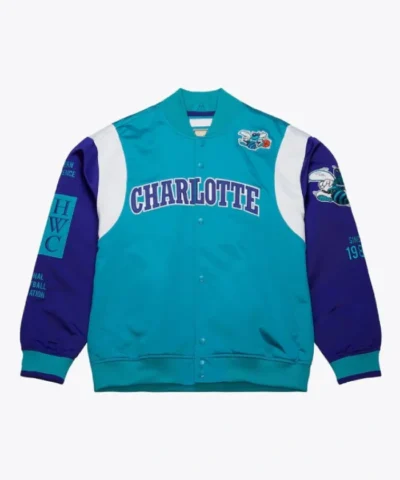 Teal Charlotte Hornets Team Origins Full-Snap Satin Jacket
