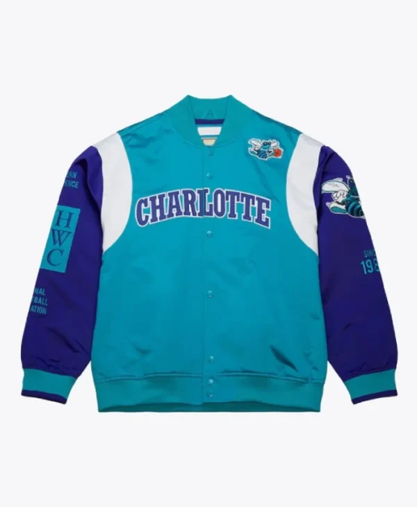 Teal Charlotte Hornets Team Origins Full-Snap Satin Jacket