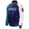 Shop Youth Charlotte Hornets Varsity Satin Full-Snap Purple Jacket