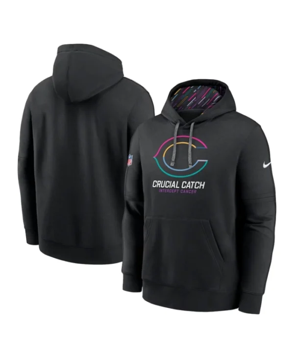 NFL Crucial Catch Club Chicago Bears 2024 Black Hoodie