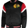 Chicago Blackhawks Full Snap Rib-Knitted Satin Jacket
