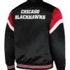 Chicago Blackhawks Full Snap Rib-Knitted Satin Jacket Back