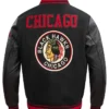 Chicago Blackhawks Retro Classic Rib Wool Varsity Jacket Back