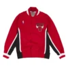 White Warm Up 1992-93 Chicago Bulls Full-Snap Red Jacket