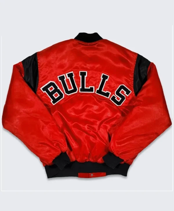 Shop Chicago Bulls 80s Red Satin Full-Snap Jacket