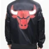 Chicago Bulls Red Big Logo Satin Red Jacket