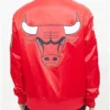 Chicago Bulls Big Logo Full-Snap Red Satin Jacket