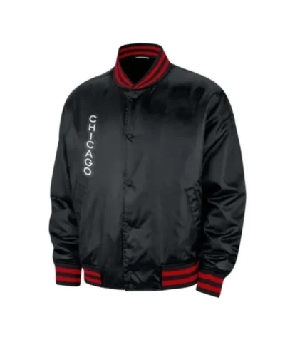 Shop Chicago Bulls City Edition Prime Full-Snap Satin Black Jacket
