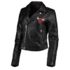 Shop Chicago Bulls Black Leather Full-Zip Moto Jacket