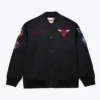 Chicago Bulls Black Out Full-Snap Satin Black Jacket