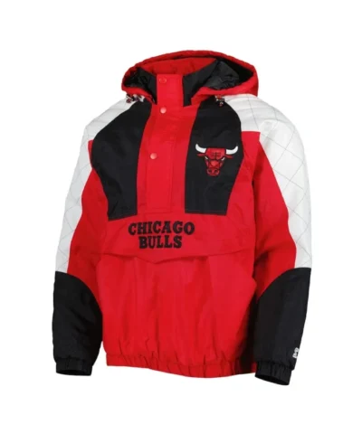 Shop Chicago Bulls Pullover Body Check Hoodie Half-Zip RedBlack Jacket