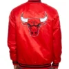 Chicago Bulls Bomber Red Satin Jacket