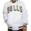 Shop Chicago Bulls White Varsity Satin Jacket