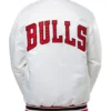 Chicago Bulls Bomber Varsity White Full-Snap Jacket